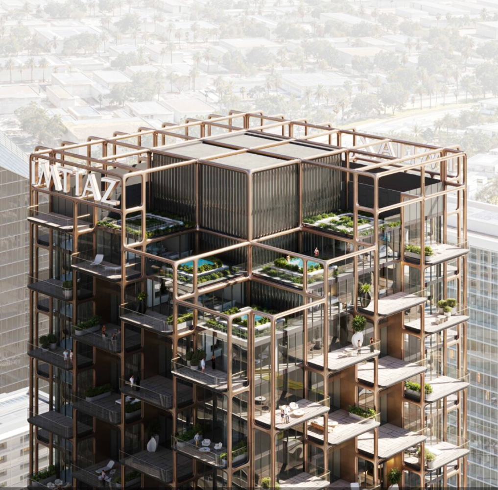 Symphony Tower Dubai UAE close up of tower 