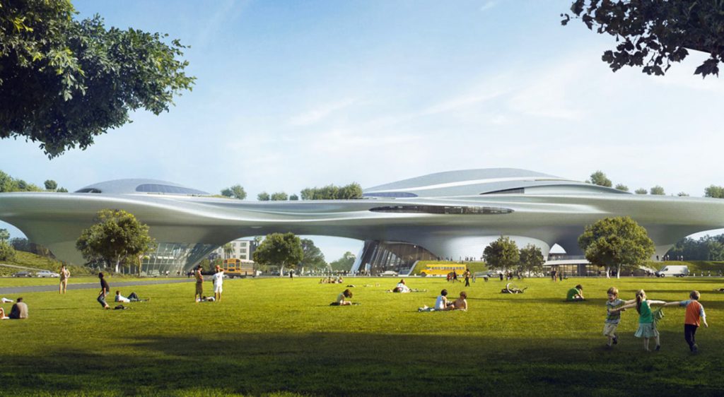 Lucas Museum of Narrative Art – Los Angeles, California park render 
